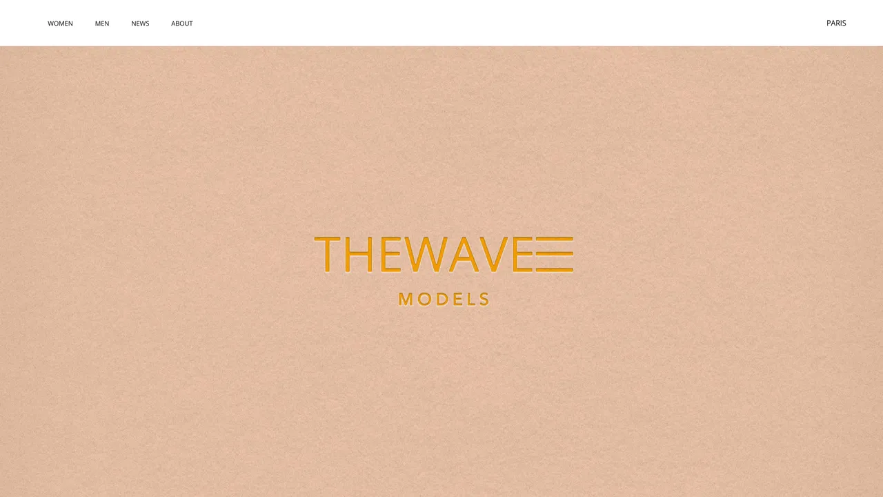 The Waves Models svetainės pirmasis puslapis